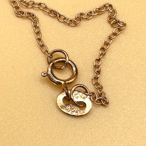 Signed JCM 925 Sterling Silver Rose Gold Vermeil Cross Dove Charm Necklace - Picture 6 of 7